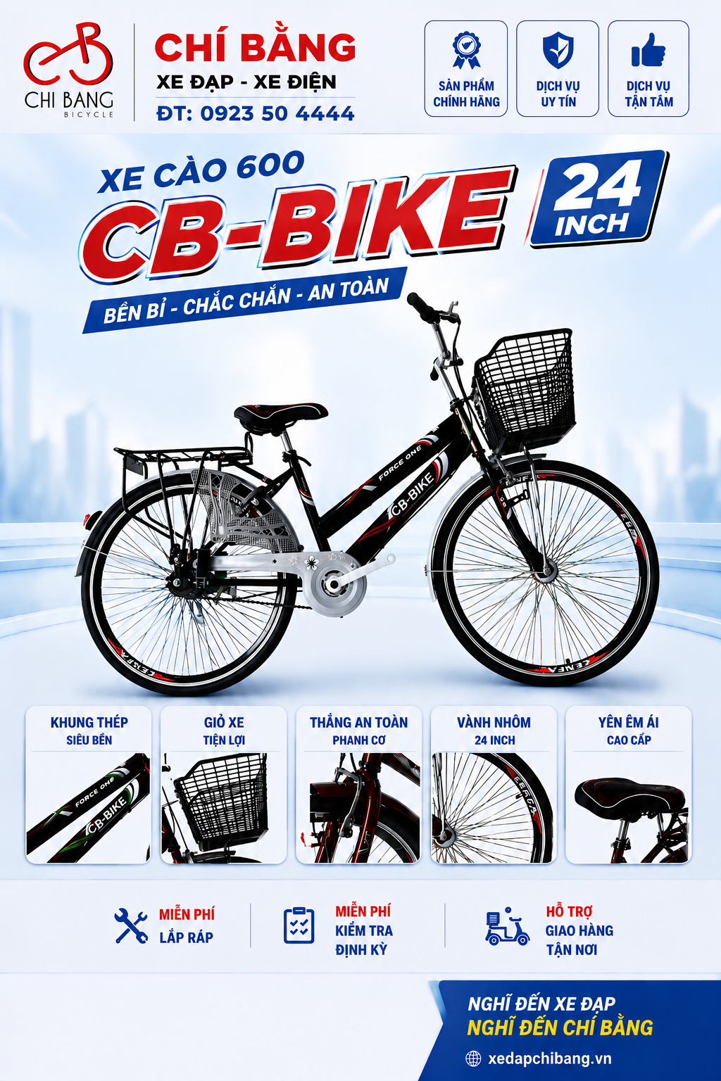 Xe HT 600 cb-bike tem đỏ