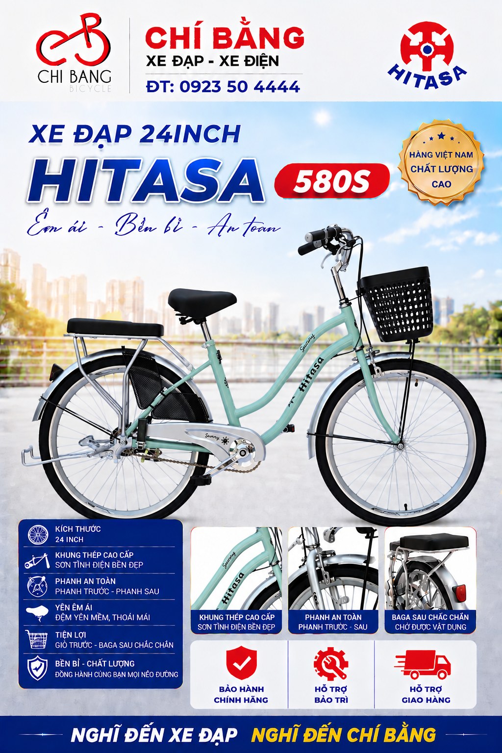 Xe HTS 580S xanh bơ-web