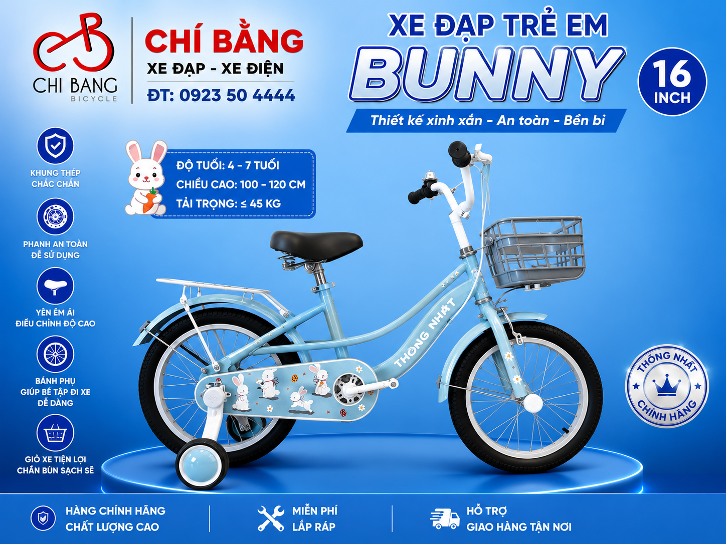 xe 16 in Thống nhất bunny xanh
