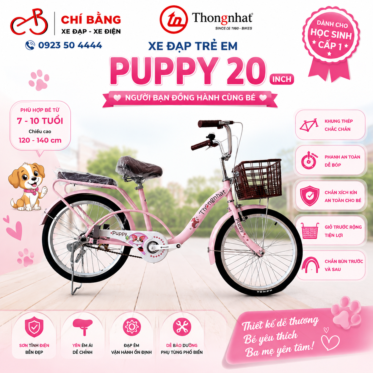 xe 20 in TN puppy hồng