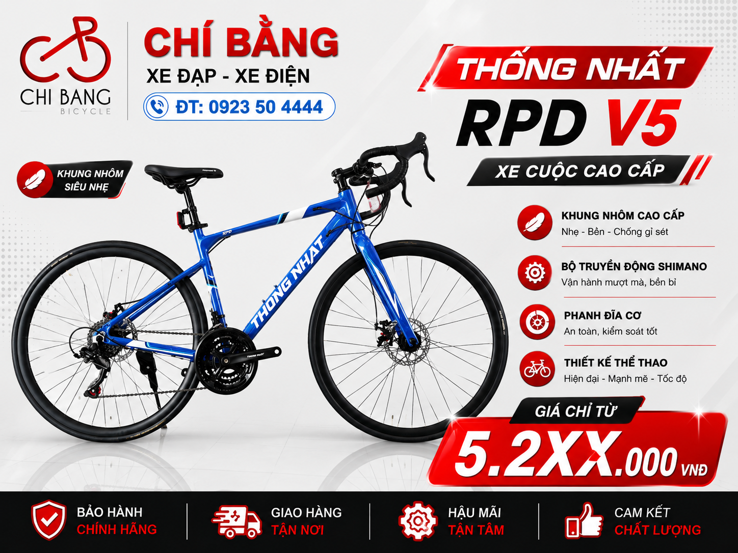 Xe cuộc V5 xanh